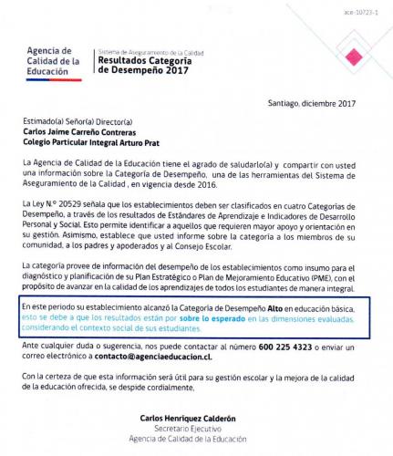 CATEGORIA DESEMPEÑO  2017 1023 ED.Básica